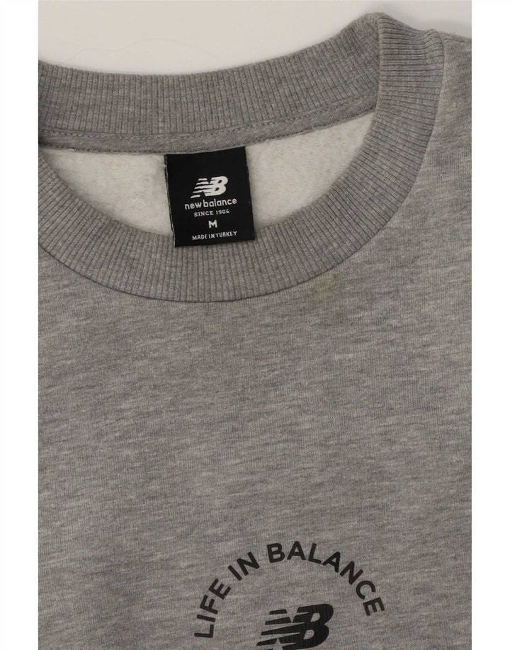 New Balance Herren-Sweatshirt-Pullover aus mittelgrauer Baumwolle