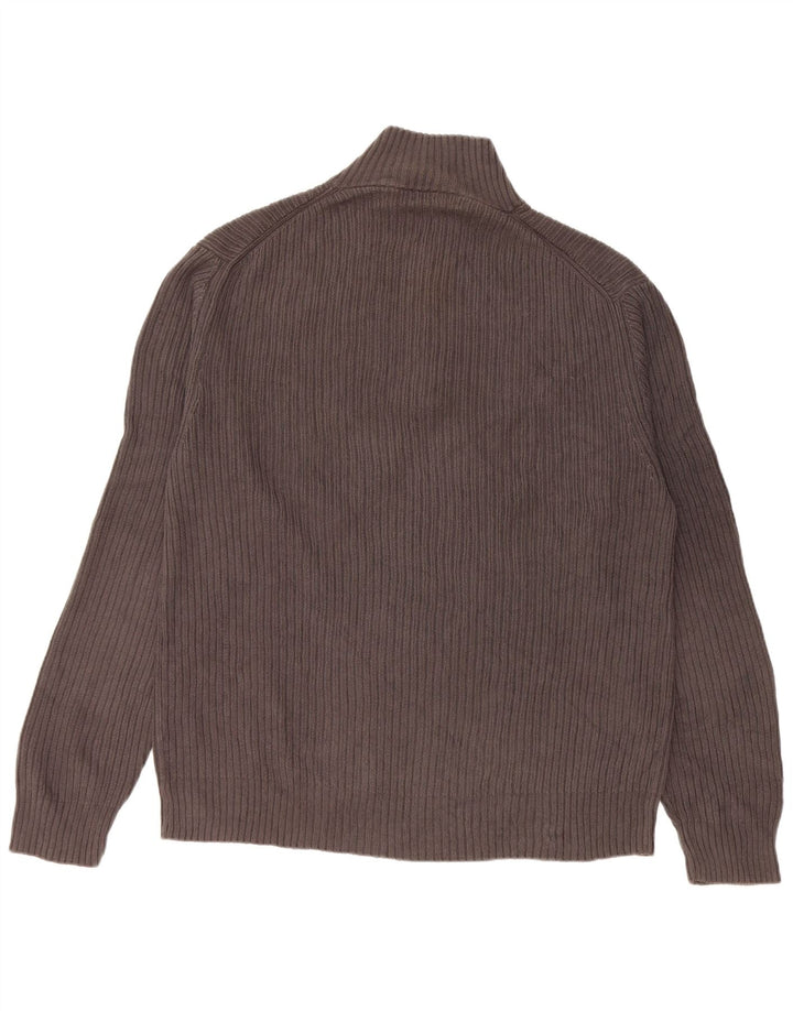 CALVIN KLEIN Herren-Pullover mit Reißverschluss am Hals, große graue Baumwolle