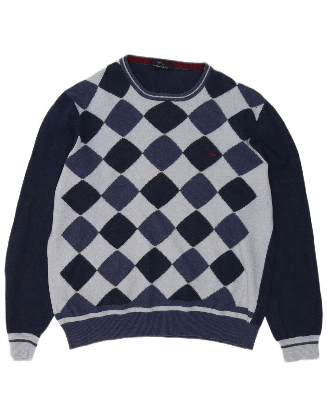 HARMONT & BLAINE Herren-Pullover mit U-Boot-Ausschnitt, Größe L, Marineblau