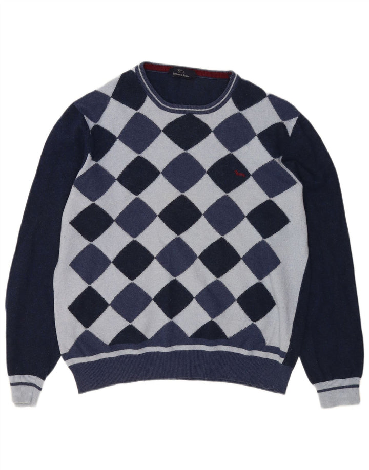HARMONT & BLAINE Herren-Pullover mit U-Boot-Ausschnitt, Größe L, Marineblau