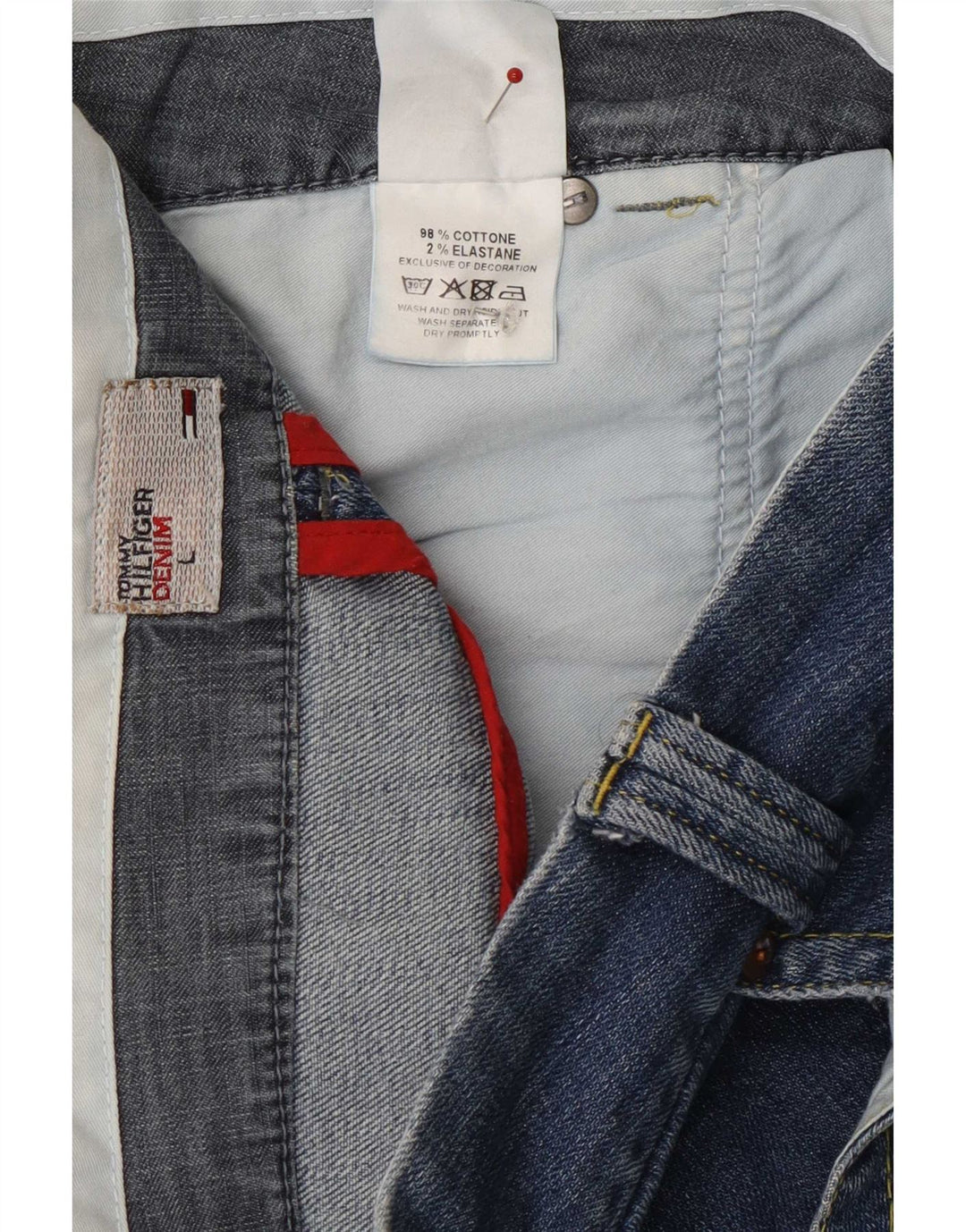 Tommy Hilfiger Damen-Jeansrock, Größe L, W36, Blau, Baumwolle
