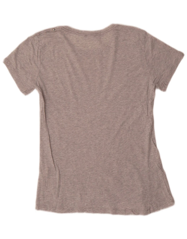 Diesel Womens Graphic T-Shirt Top UK 10 Small Grau meliert