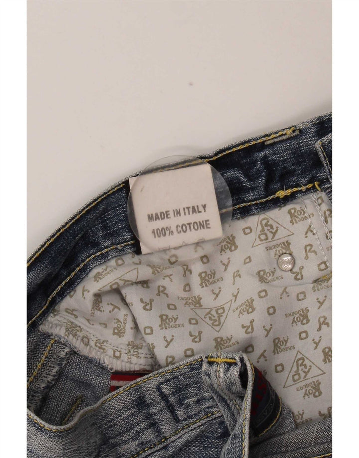 Roy Rogers Herren Distressed Straight Jeans W31 L33 Blaue Baumwolle