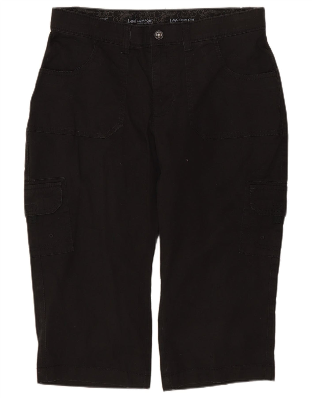LEE Damen Cargo-Bermudashorts US 6 Medium W30 Schwarze Baumwolle