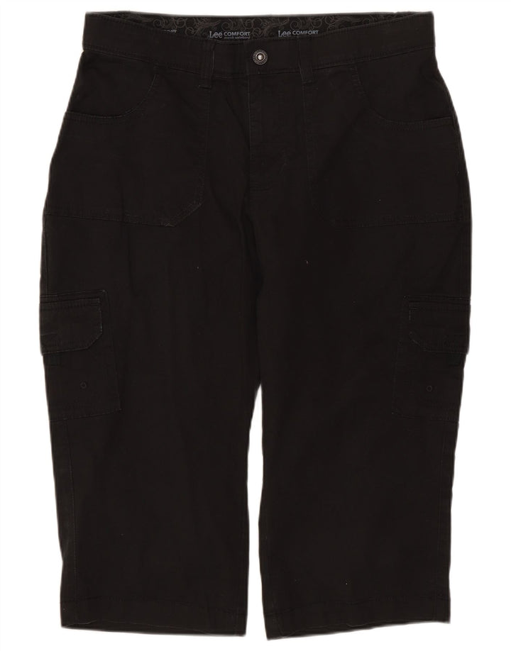 LEE Damen Cargo-Bermudashorts US 6 Medium W30 Schwarze Baumwolle