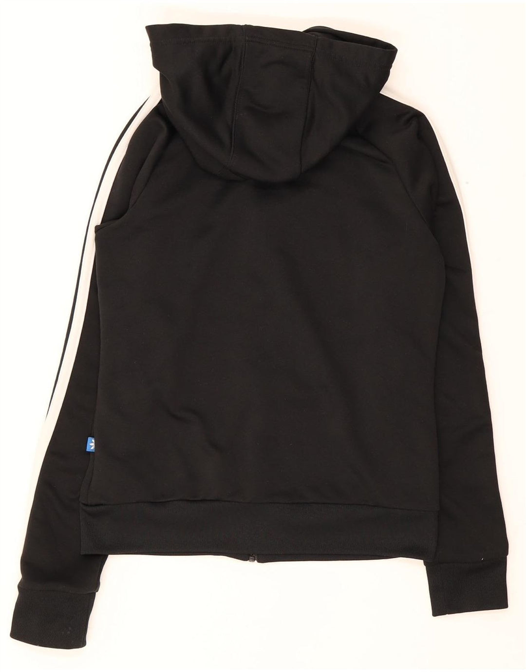 Adidas Damen Zip Hoodie Pullover UK 8 Small Schwarz Polyester