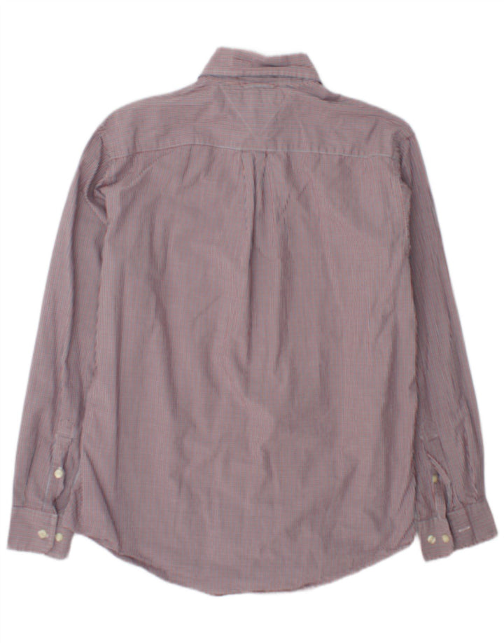 Tommy Hilfiger Herrenhemd, kleine rote Gingham-Baumwolle