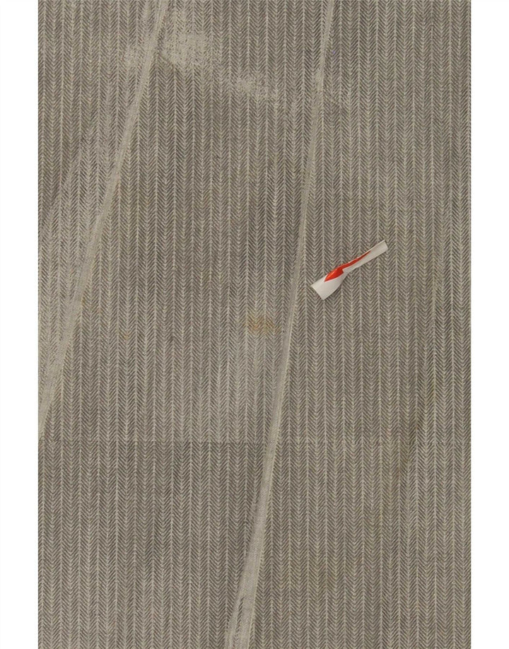 Trussardi Damen Plissee-Minirock IT 42 Medium W28 Graues Fischgrätenmuster