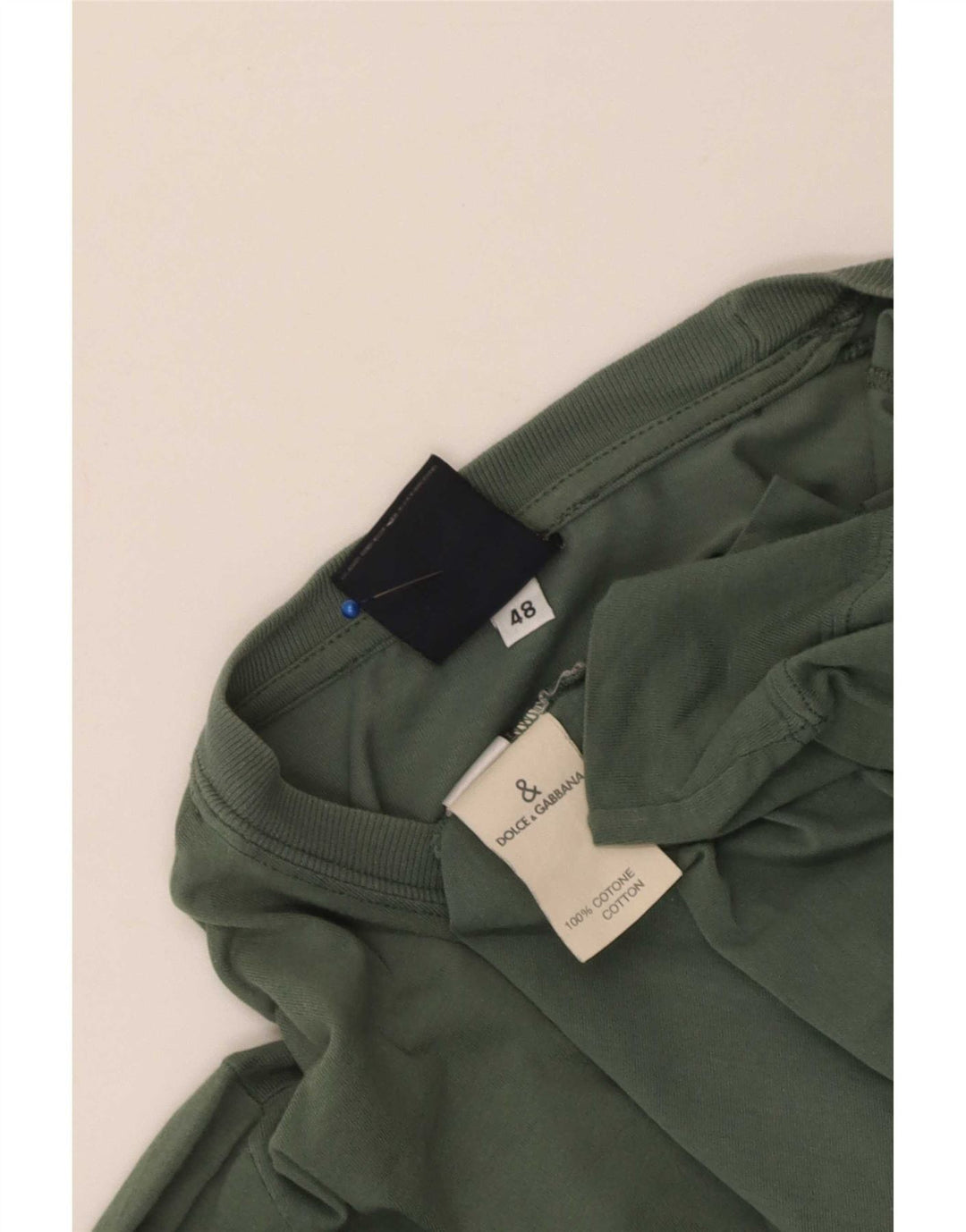 Dolce & Gabbana Damen Top Langarm IT 48 XL Khaki Baumwolle