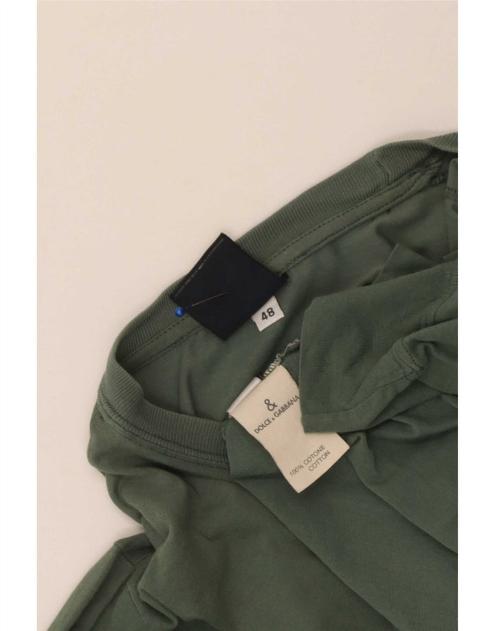 Dolce & Gabbana Damen Top Langarm IT 48 XL Khaki Baumwolle