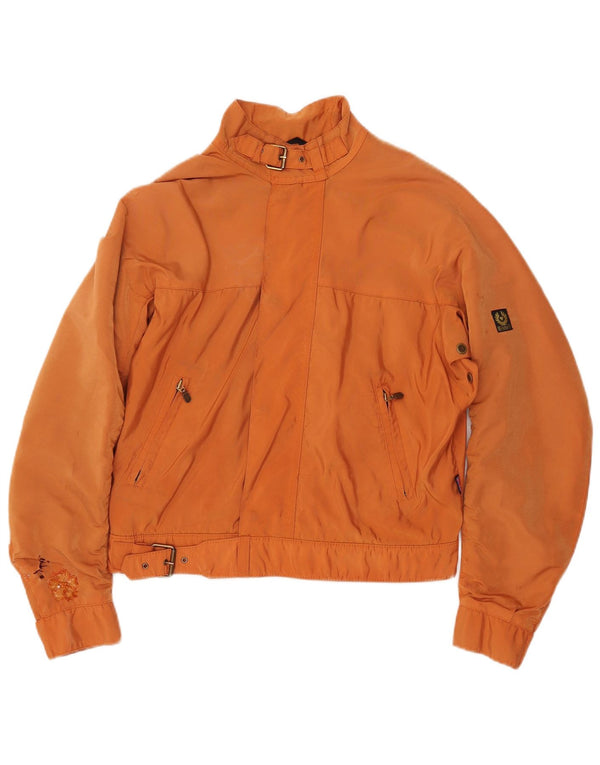 Belstaff Damen Übergroße Bomberjacke IT 44 Medium Orange Floral Nylon