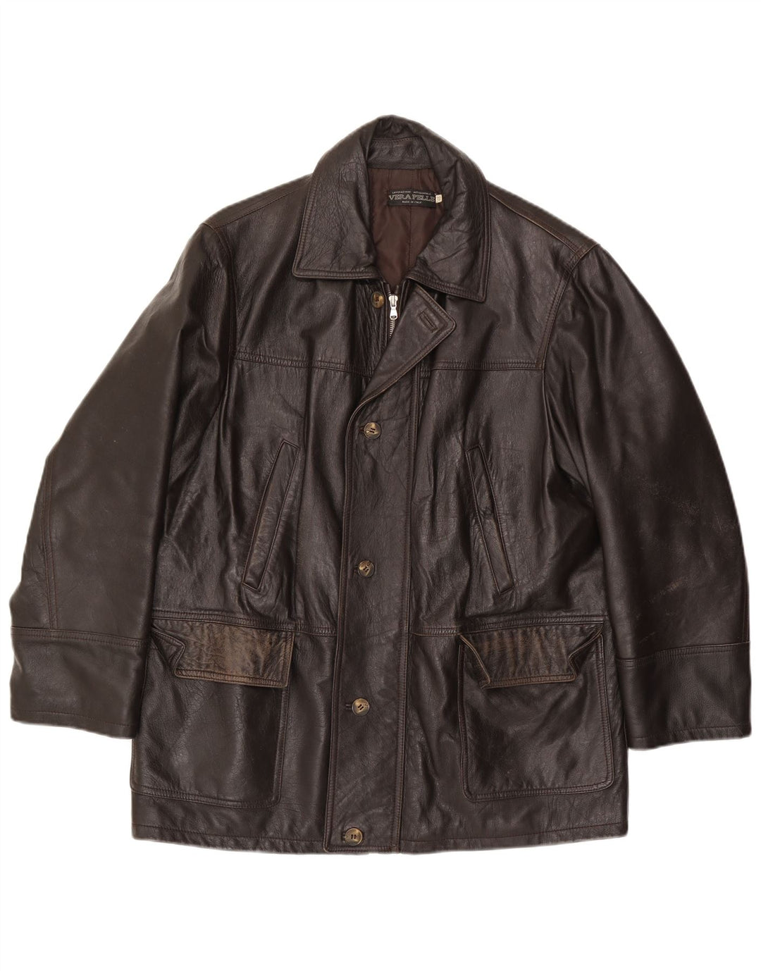 Lavorazione Artigianale Herren Lederjacke IT 48 Mittelbraunes Leder