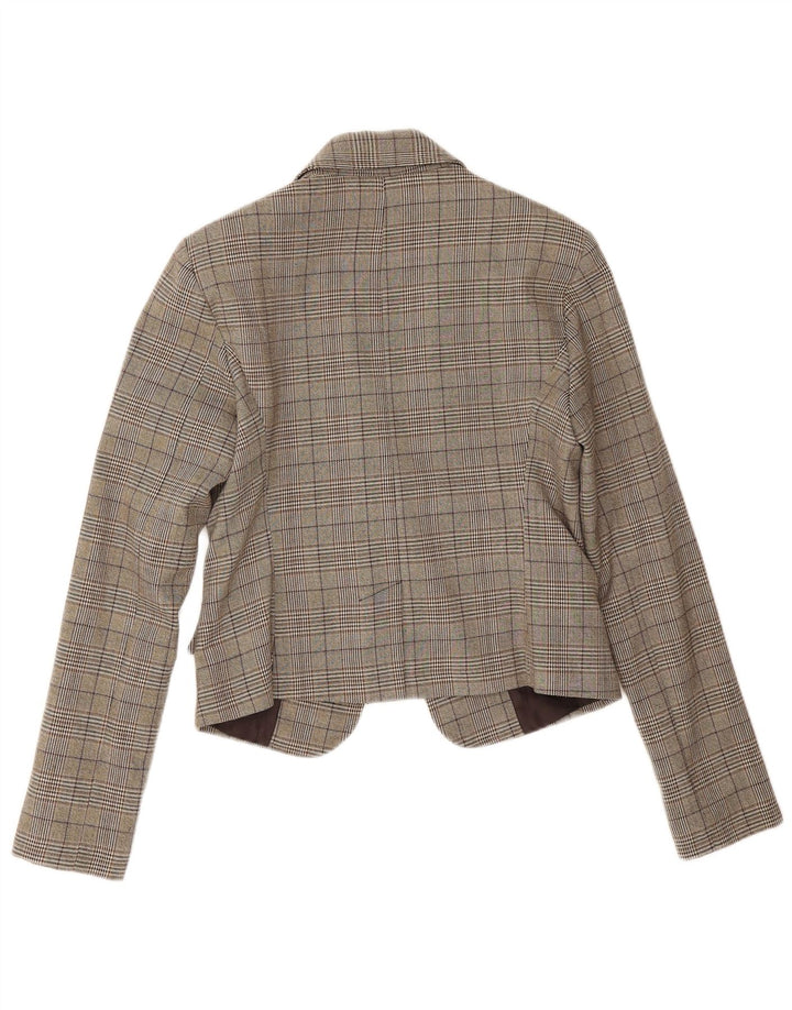 Rinascimento Damen-Blazer mit 1 Knopf, Gr. 10, Braun, Hahnentrittmuster