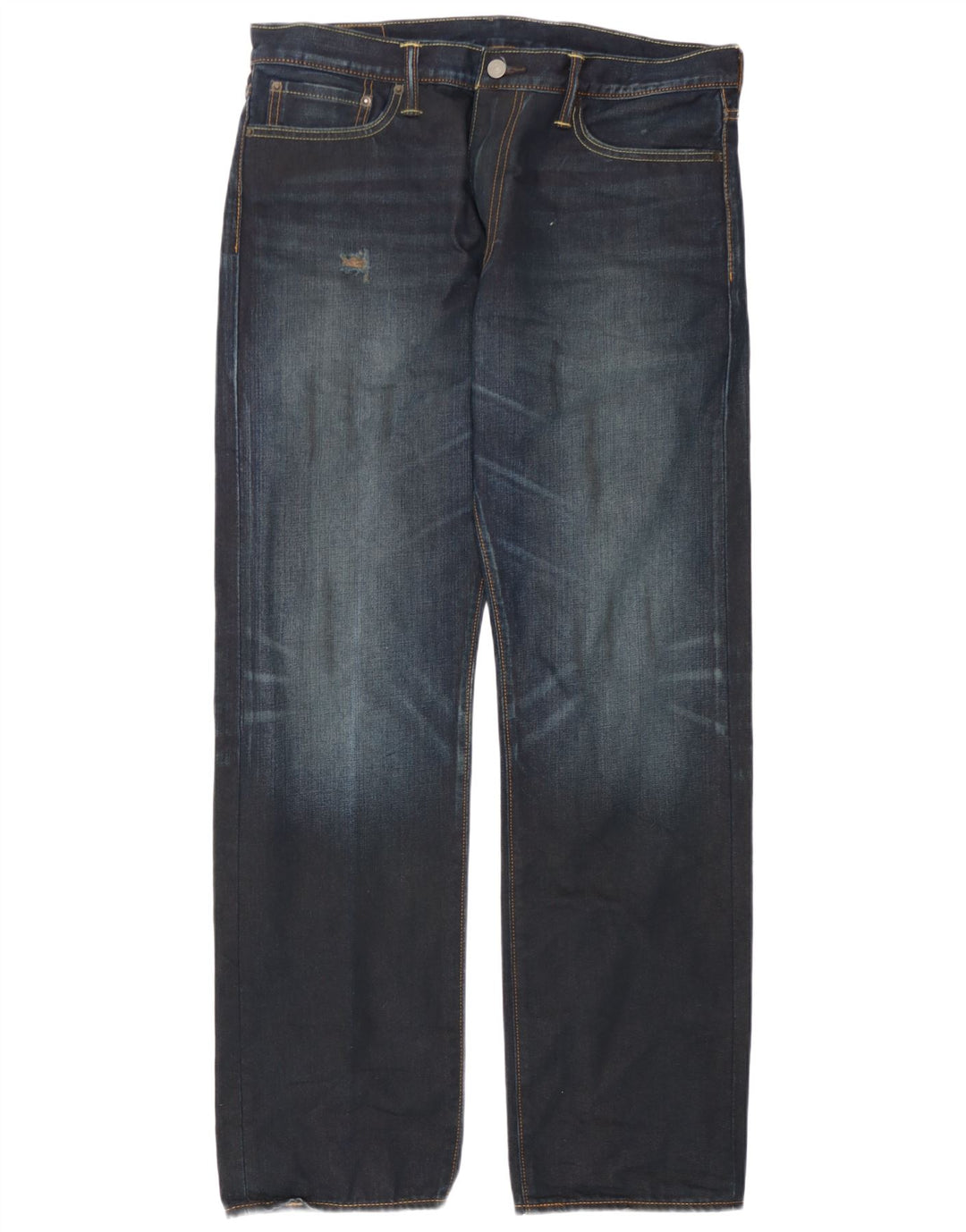 Levi's Herren 504 Distressed Straight Jeans W36 L34 Marineblaue Baumwolle