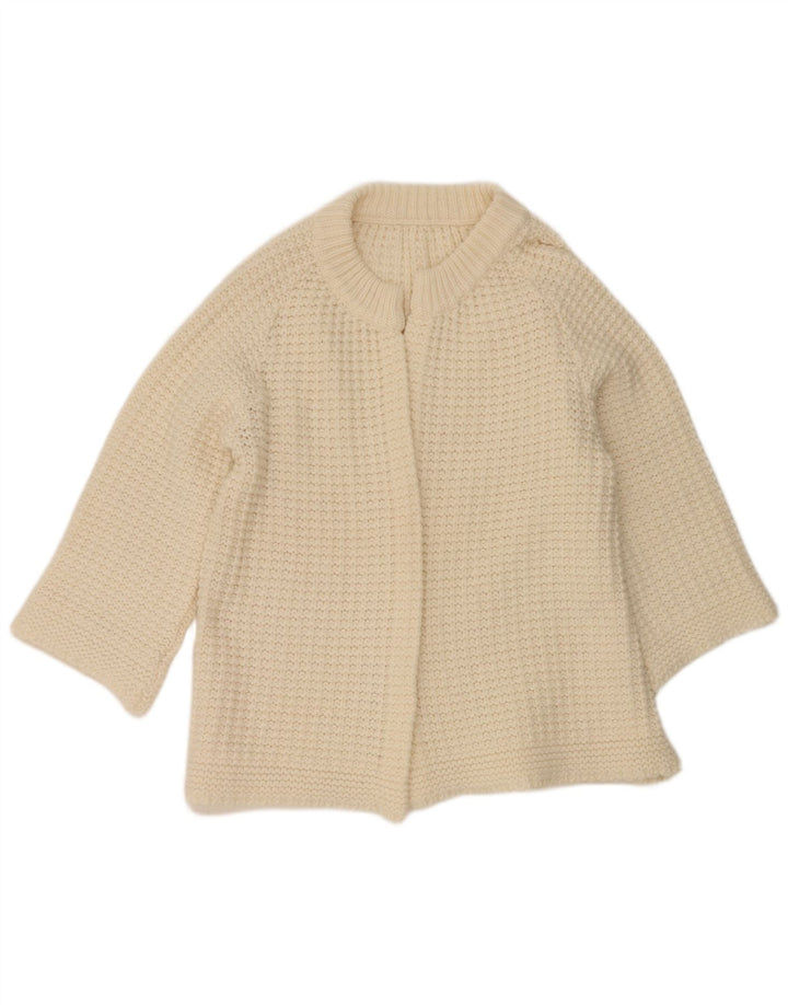 Vintage Damen Cardigan Pullover UK 14 Large Off White