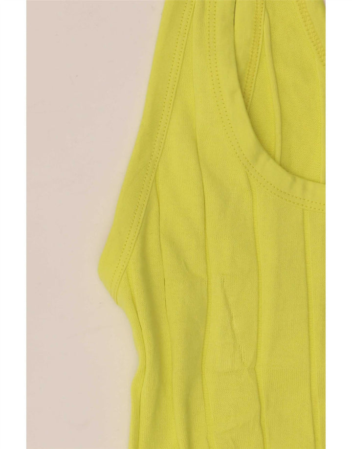 Massimo Dutti Damen Weste Top UK 8 Small Gelbe Baumwolle