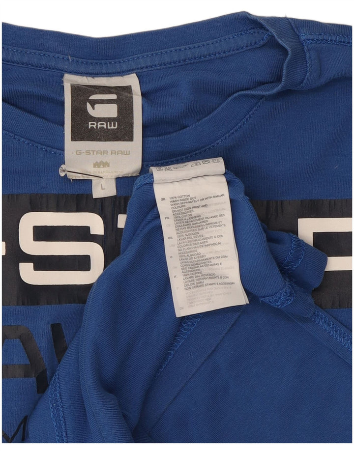 G-Star Langarmshirt mit Grafik für Jungen, 13–14 Jahre, Größe L, Blau, Baumwolle
