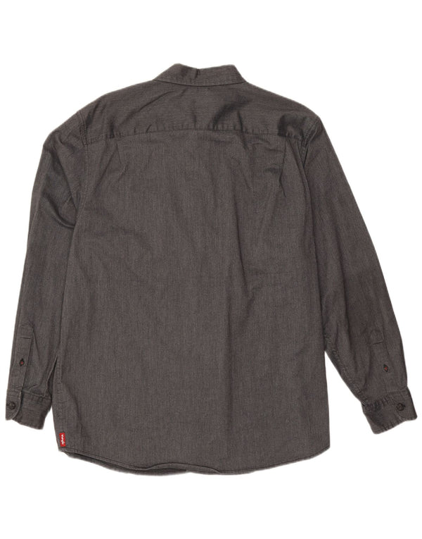 Wrangler Herrenhemd XL, graue Baumwolle