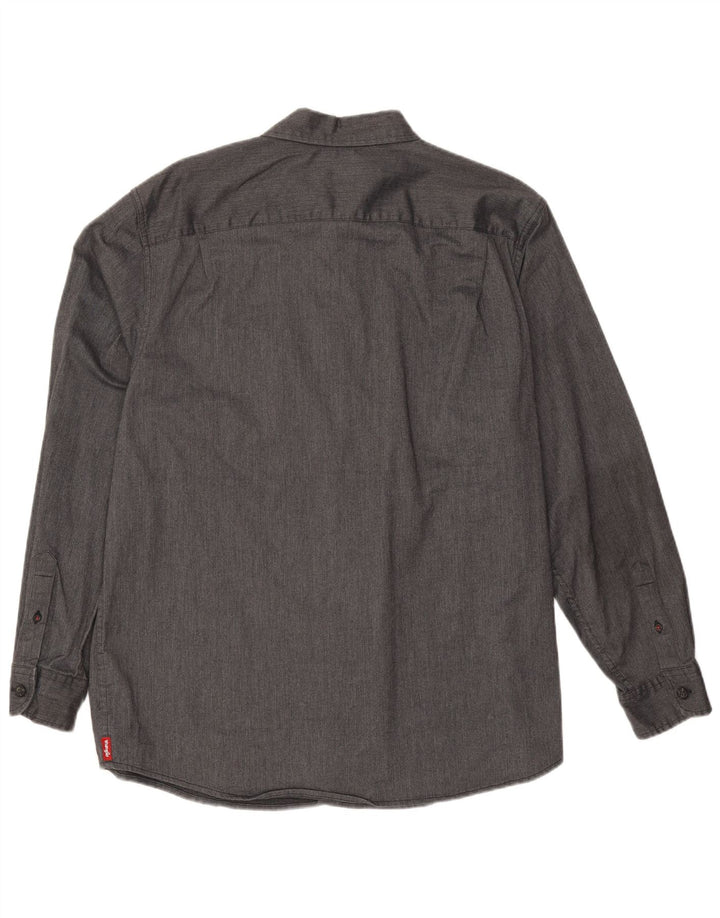Wrangler Herrenhemd XL, graue Baumwolle