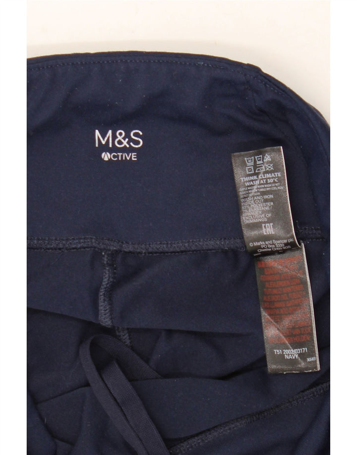 MARKS & SPENCER Damen Leggings UK 12 Medium Marineblau Polyester