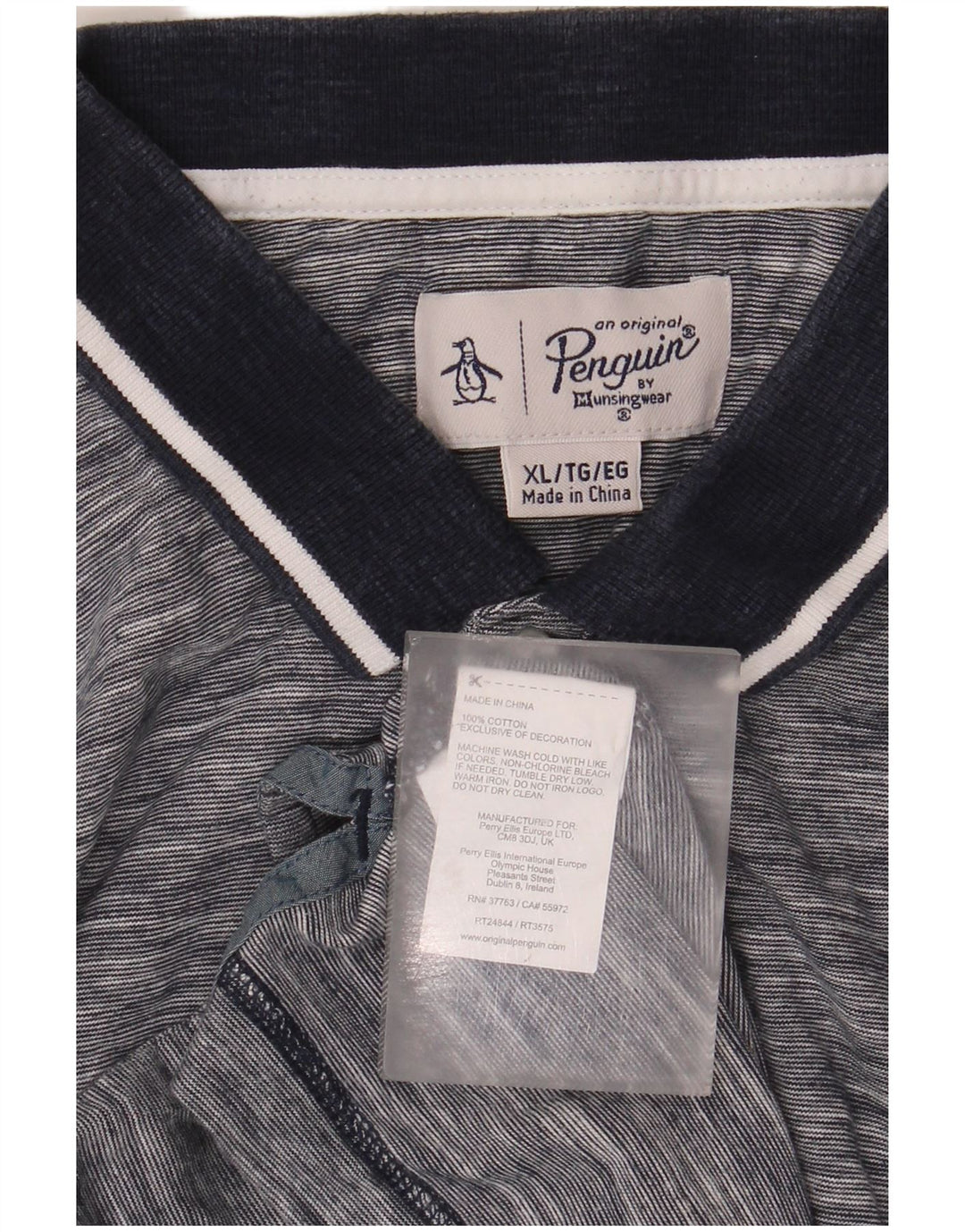 PENGUIN Herren-Poloshirt XL aus grau gesprenkelter Baumwolle