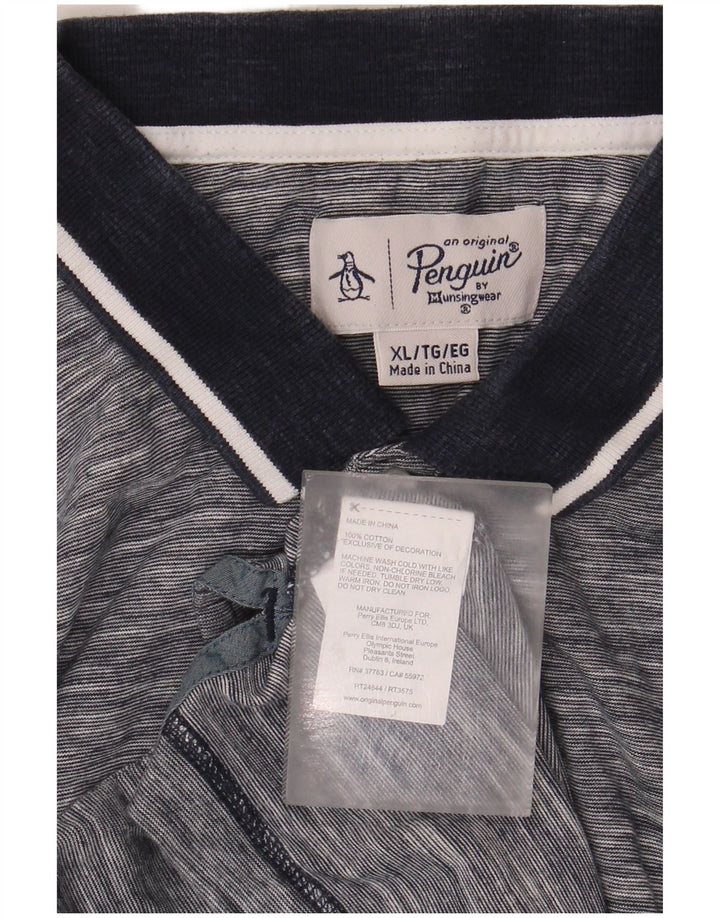 PENGUIN Herren-Poloshirt XL aus grau gesprenkelter Baumwolle