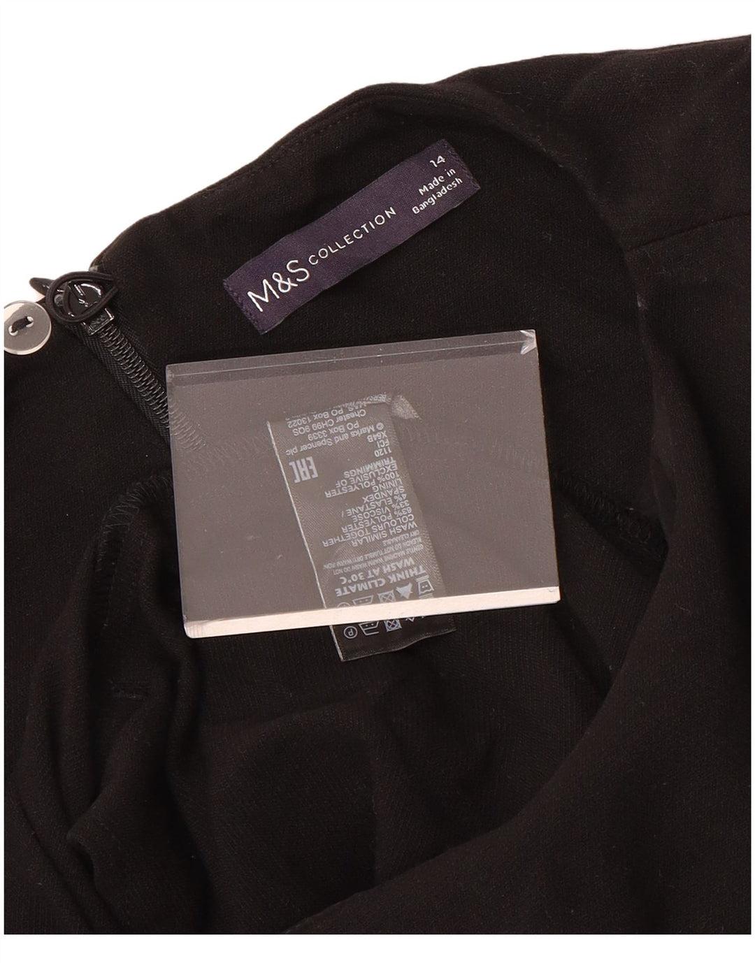 Marks & Spencer Womens Jumpsuit UK 14 Mittelschwarzes Polyester