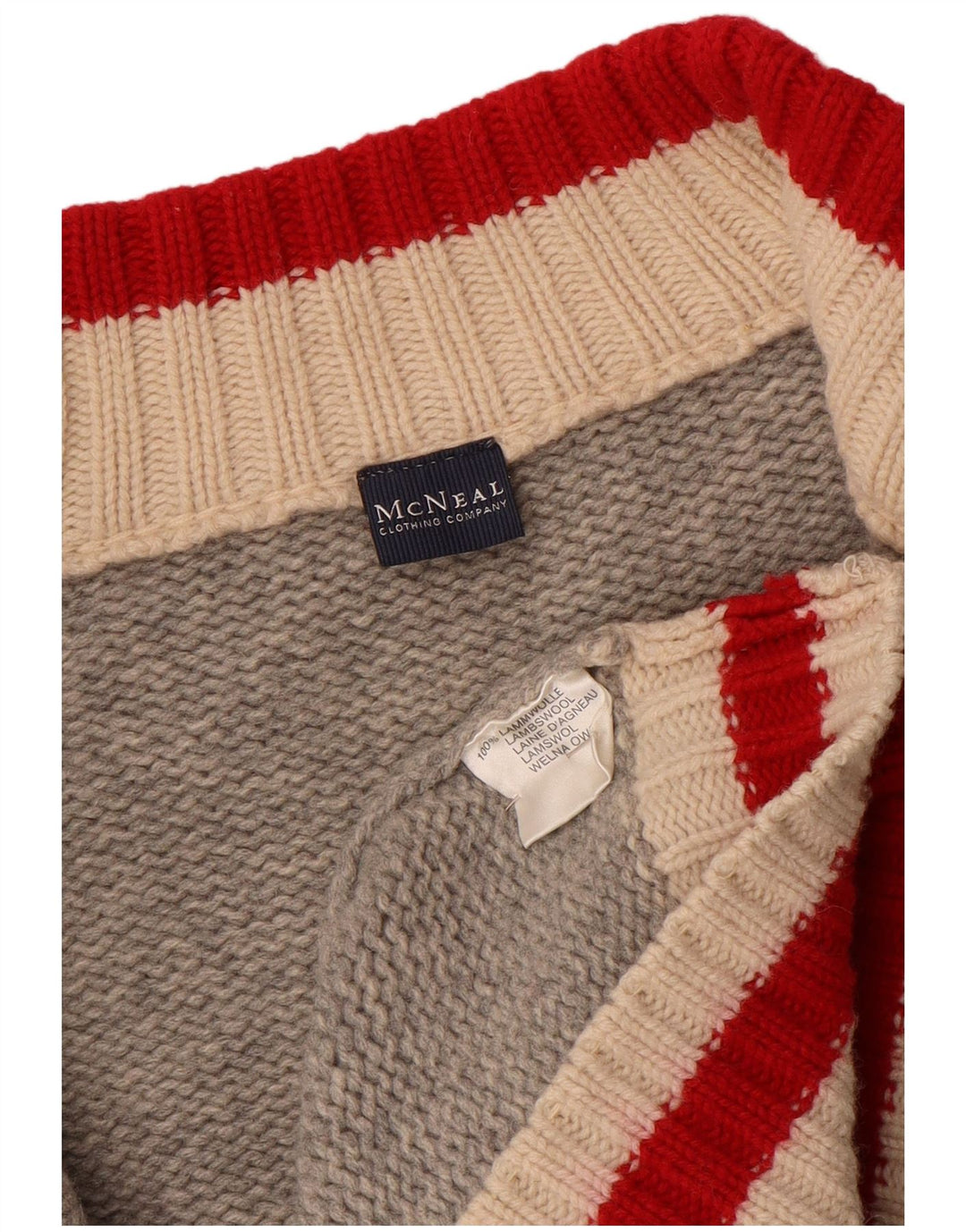 MC NEAL Herren Strickjacke 2XL Graue Wolle