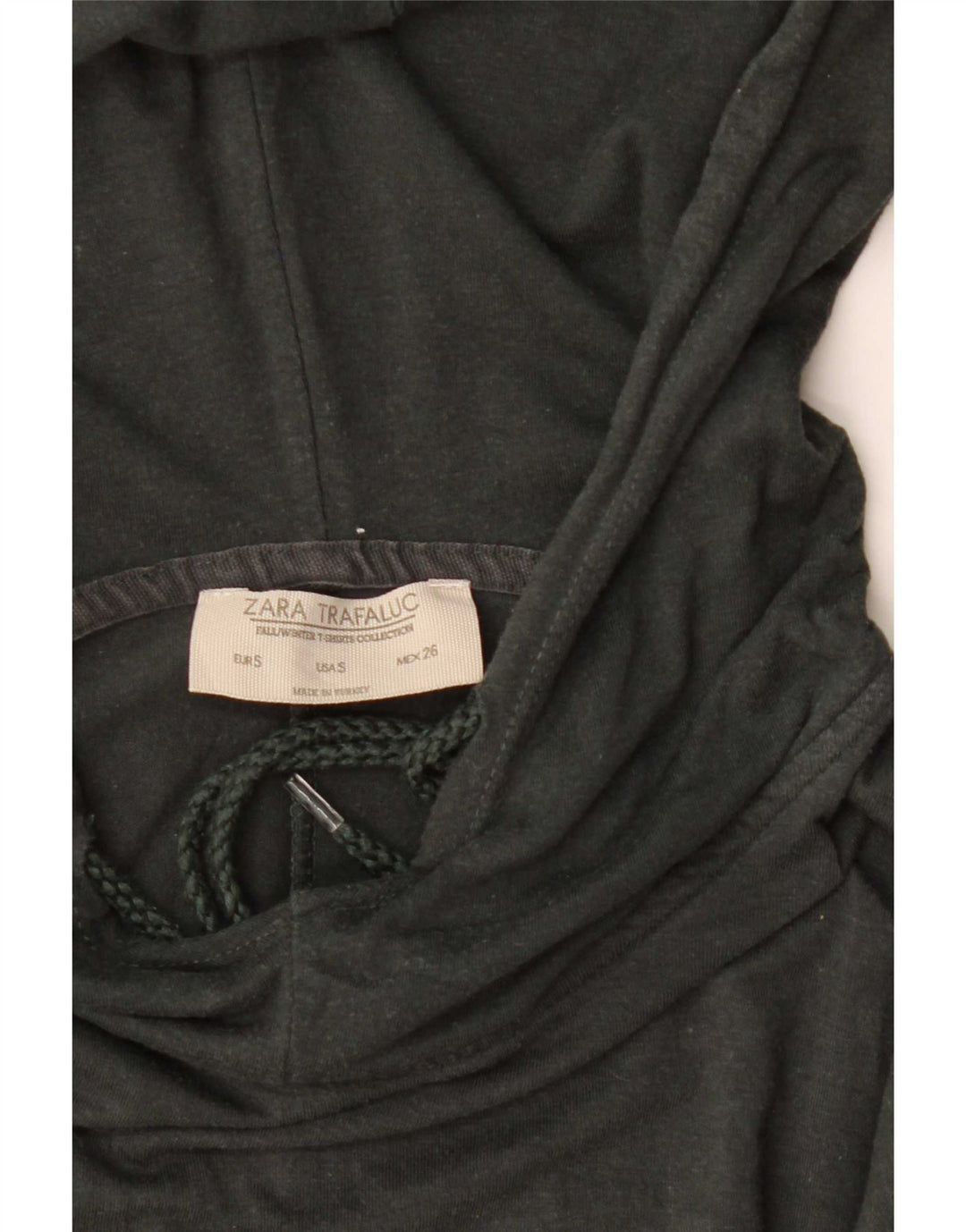 Zara Damen-Oberteil mit Kapuze, übergroß, langärmlig, UK 10, Größe S, Schwarz