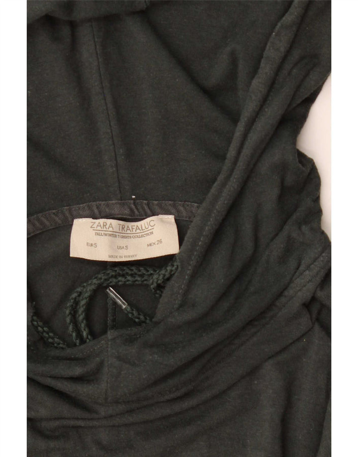 Zara Damen-Oberteil mit Kapuze, übergroß, langärmlig, UK 10, Größe S, Schwarz