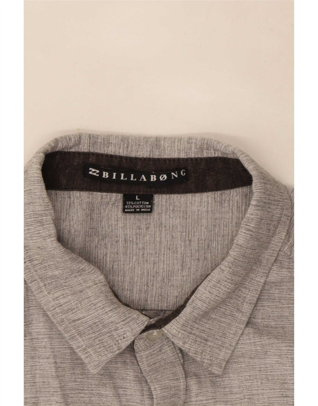 Billabong Herren-Kurzarmhemd, groß, graue Baumwolle