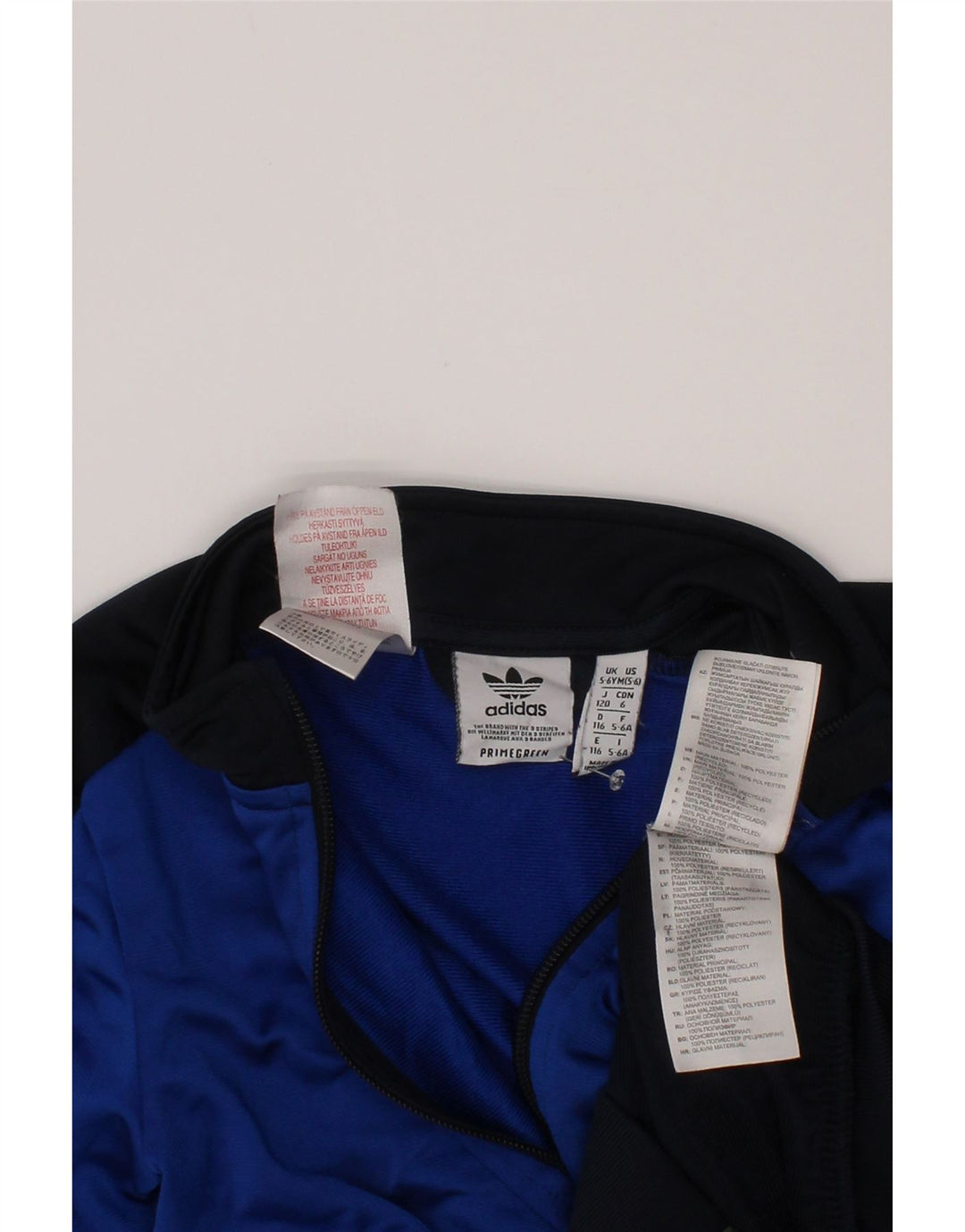 Adidas Jungen-Trainingsanzug-Top-Jacke, 5–6 Jahre, marineblaues Farbblock-Polyester