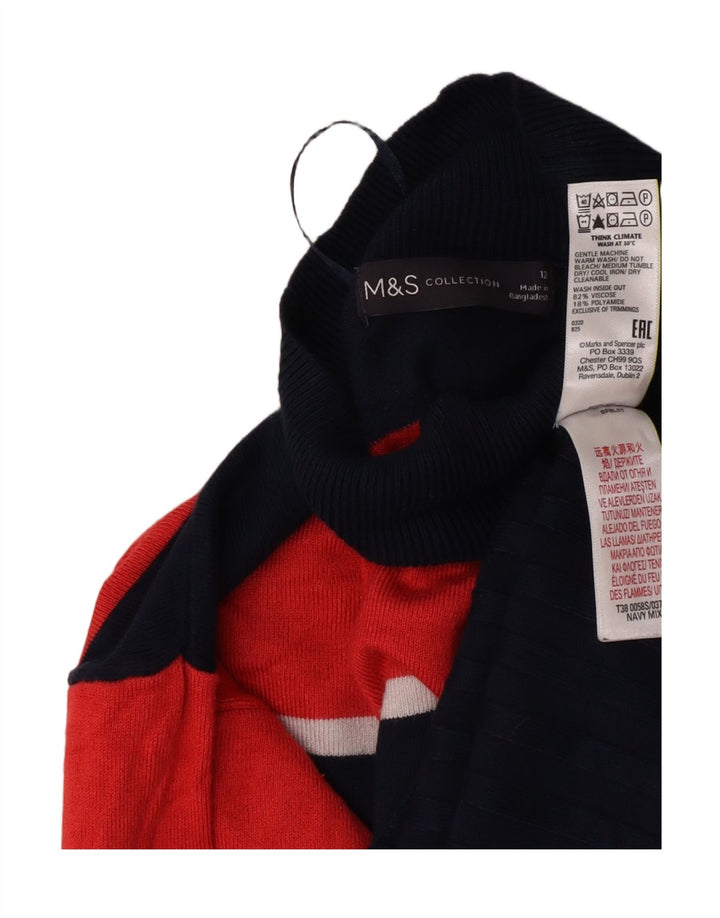 Marks & Spencer Rollkragenpullover für Damen, Gr. 12, mittelgroß, Marineblau