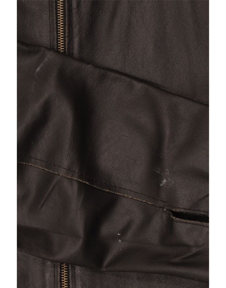Planet Damen Lederjacke IT 50 Großes schwarzes Leder