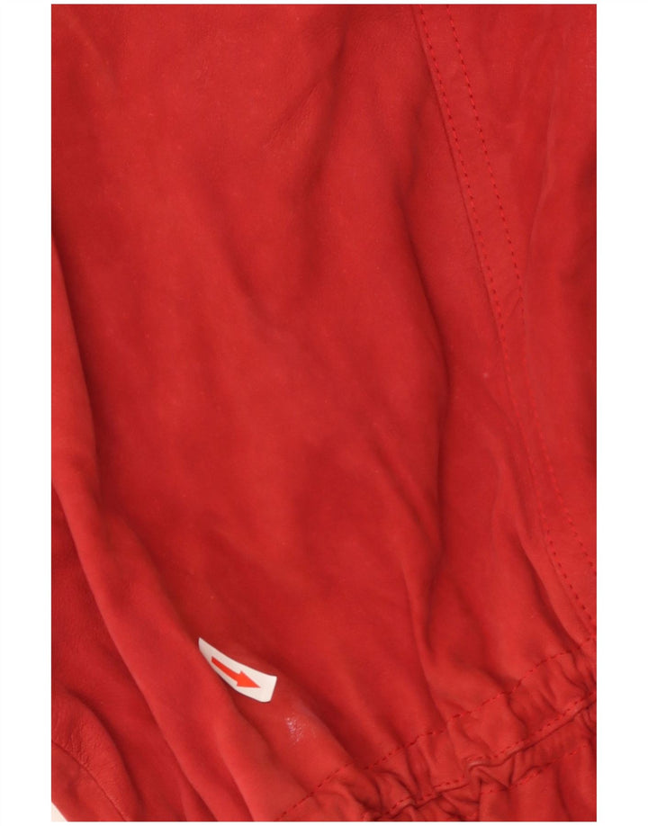 Vintage Damen Wildleder Übergroßer Mantel UK 10 Kleines rotes Leder