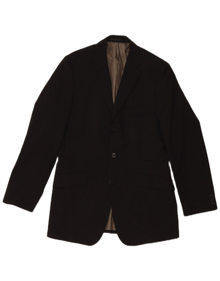 Marks & Spencer Herren-Blazer mit 3 Knöpfen, UK 38, Mittelschwarz, Polyester