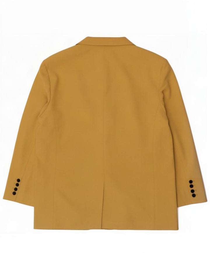 Zara Damen 2-Knopf-Blazerjacke UK 16 Large Gelb Lyocell