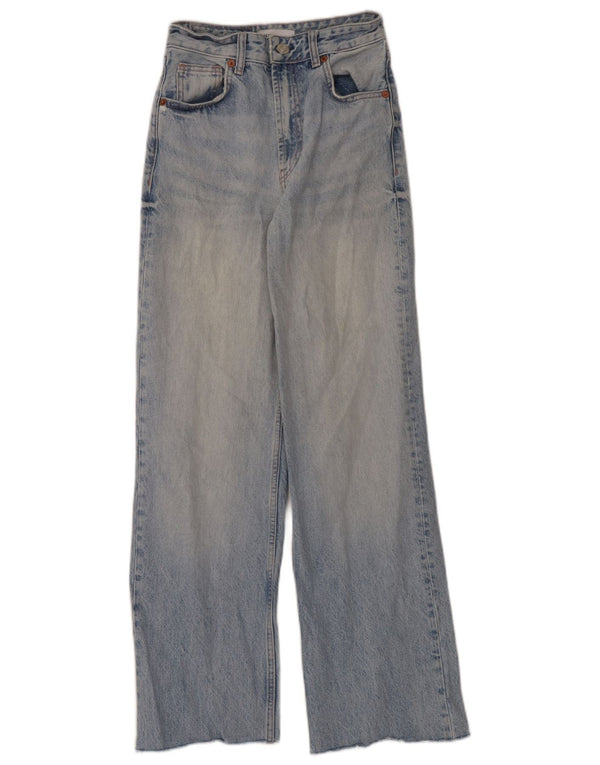 Zara Damen High Rise Wide Leg Jeans EU 34 2XS W24 L30 Blau