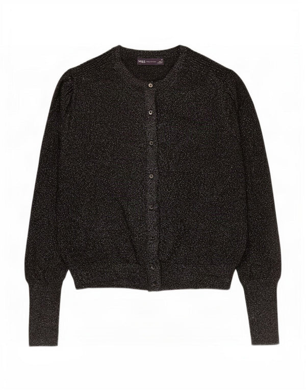 Marks & Spencer Damen-Cardigan-Pullover UK 14 Große schwarze Viskose