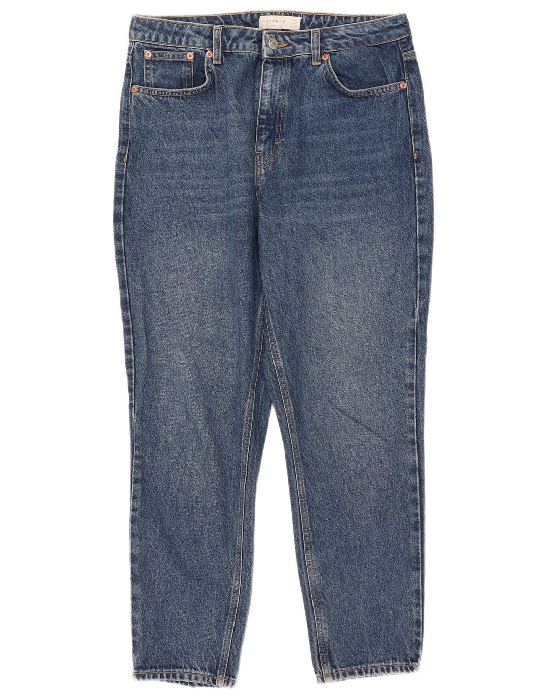 Topshop Damen Mom Tapered Jeans W32 L26 Blau Polyester