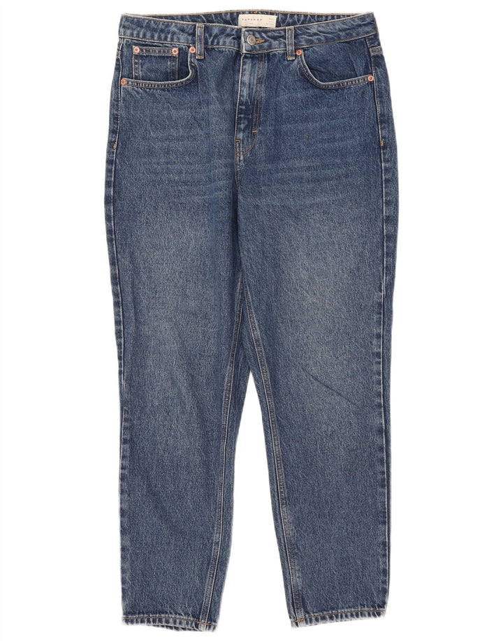 Topshop Damen Mom Tapered Jeans W32 L26 Blau Polyester