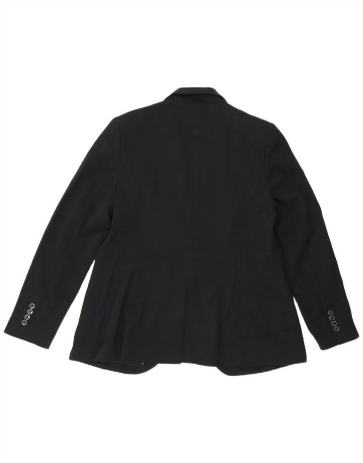 Marks & Spencer Damen-Blazerjacke mit 1 Knopf, UK 16, Größe L, Schwarz, Polyester