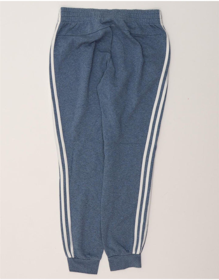 ADIDAS Damen Trainingshose Jogger UK 12/14 Mittelblaue Baumwolle