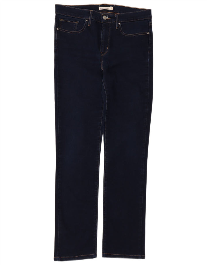 Levi's Damen 314 Shaping Straight Jeans W31 L34 Marineblaue Baumwolle