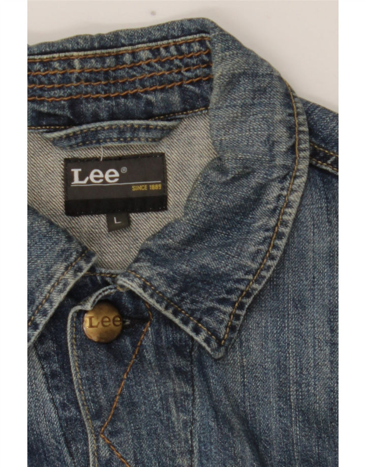 Lee Damen Jeansjacke UK 16 Large Blaue Baumwolle