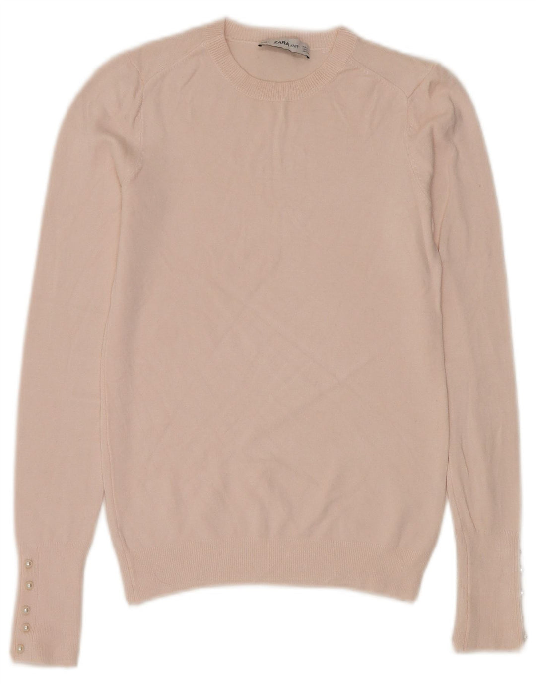Zara Damen-Pullover mit Rundhalsausschnitt, Gr. 8, Rosa