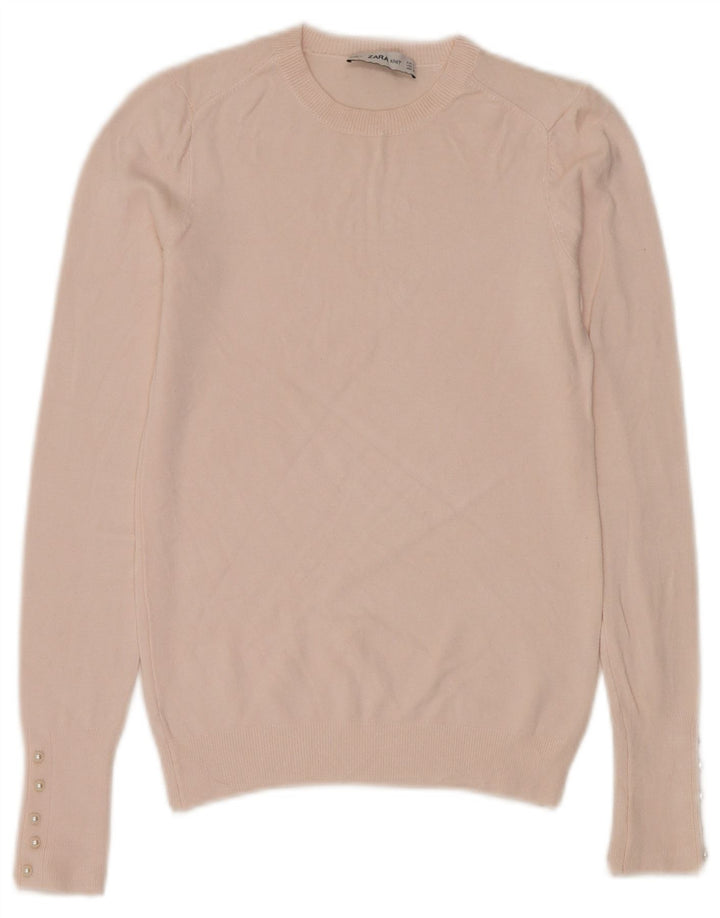 Zara Damen-Pullover mit Rundhalsausschnitt, Gr. 8, Rosa