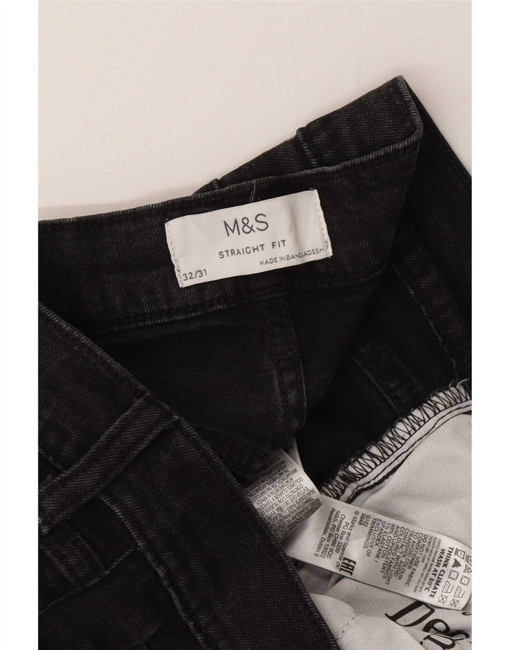 Marks & Spencer Herren Straight Jeans W32 L31 Graue Baumwolle