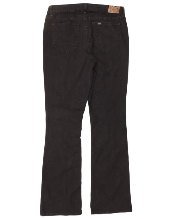 LEE Damen Bootcut Jeans US 10 Large W32 L32 Schwarze Baumwolle