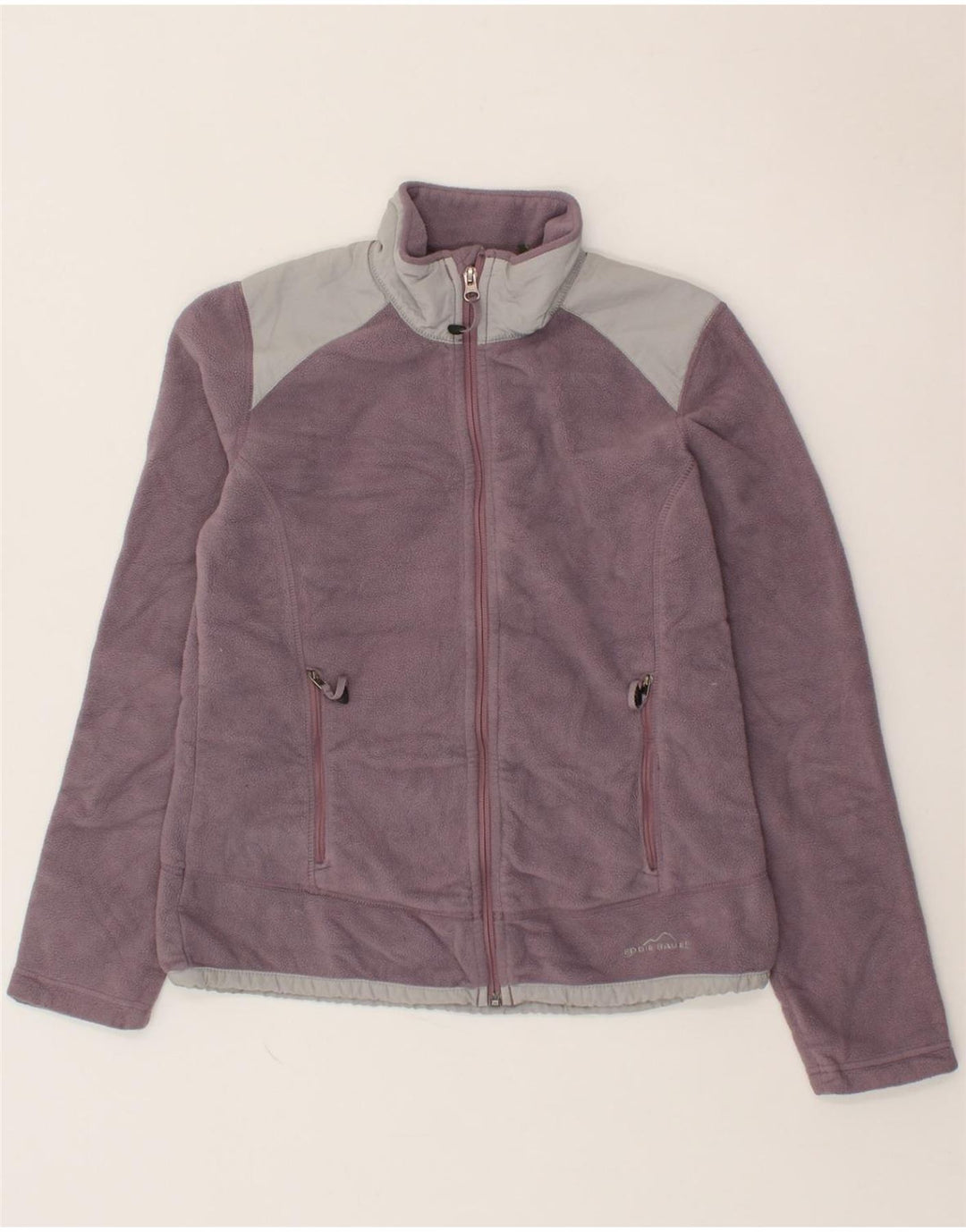 EDDIE BAUER Womens Fleece Jacket UK 10 Small Purple Colourblock Polyester Vintage Eddie Bauer and Second-Hand Eddie Bauer from Messina Hembry 